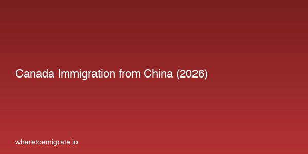 Canada Immigration From China 2026