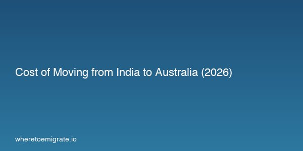 Cost Of Moving From India To Australia 2026