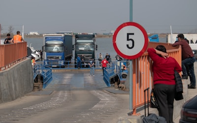 Refugee families at a border