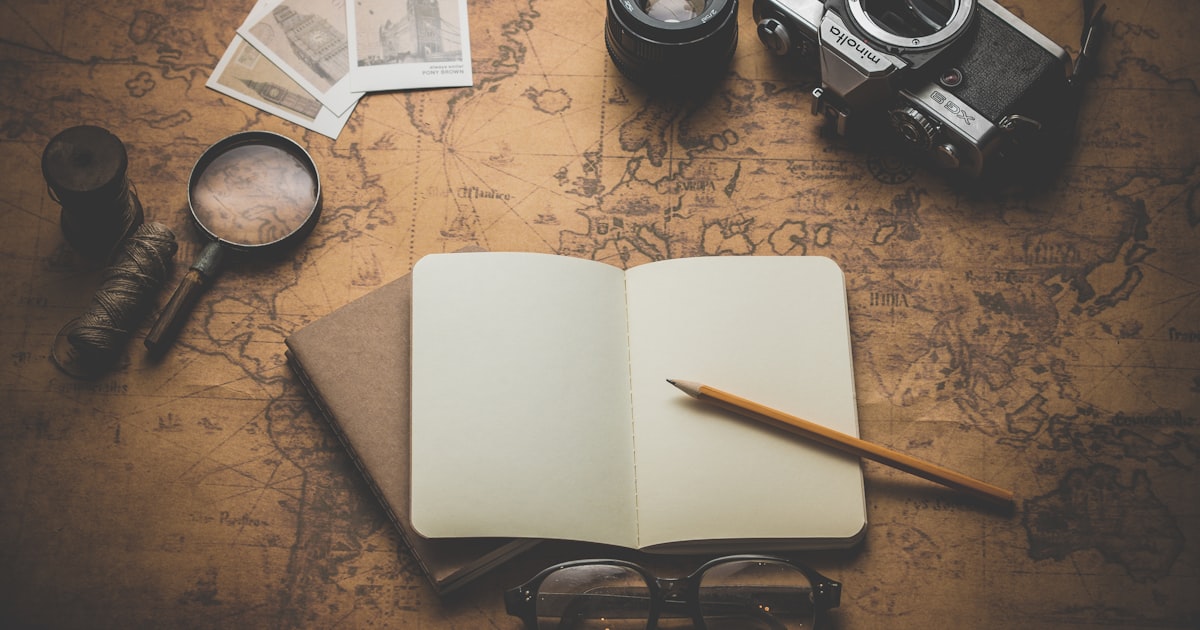 Travel documents and world map for immigration planning