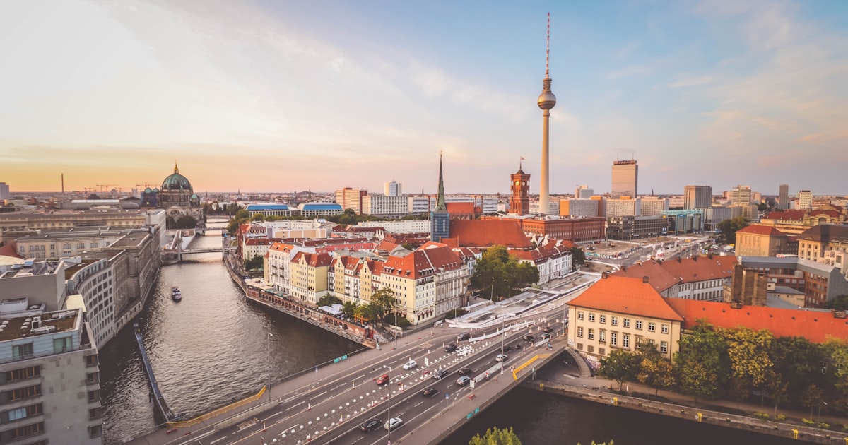 Berlin cityscape with modern architecture