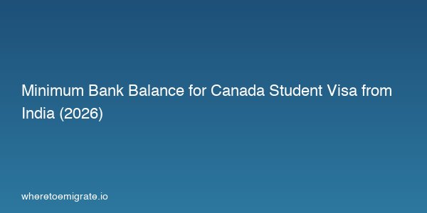 Minimum Bank Balance For Canada Student Visa From India 2026