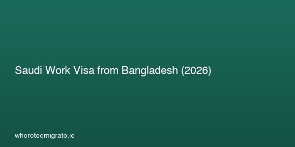 Saudi Work Visa From Bangladesh 2026