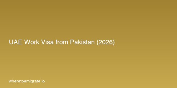 Uae Work Visa From Pakistan 2026