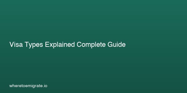 Visa Types Explained Complete Guide